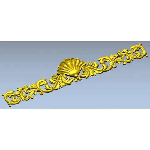 Seashell Acanthus Frieze - detailed STL 3D model for CNC
