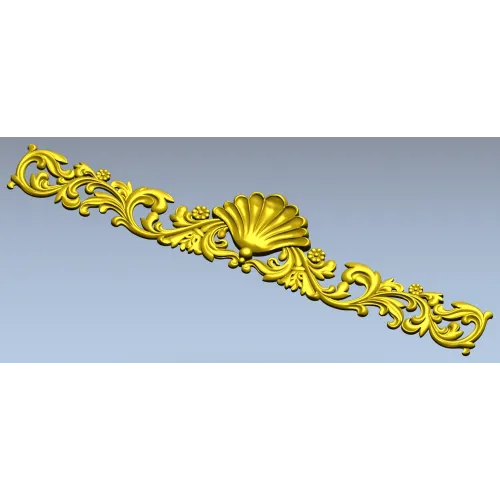 Seashell Acanthus Frieze - detailed STL 3D model for CNC