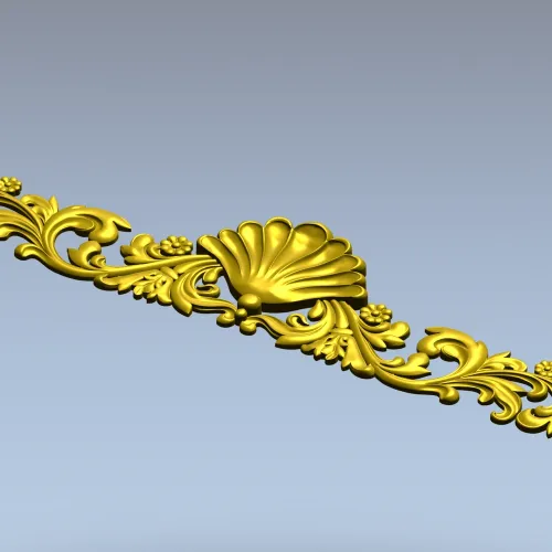Seashell Acanthus Frieze - detailed STL 3D model for CNC