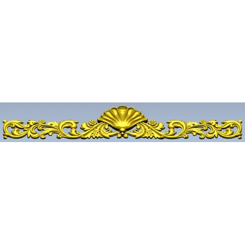 Seashell Acanthus Frieze - detailed STL 3D model for CNC