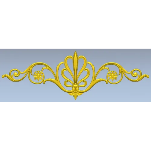 Резная палметта - декоративная горизонтальная аппликация (STL)