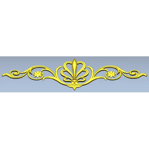 Резная палметта - декоративная горизонтальная аппликация (STL)