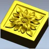 Квадратная розетка "Солнечный цветок" - 3D модель STL для ЧПУ