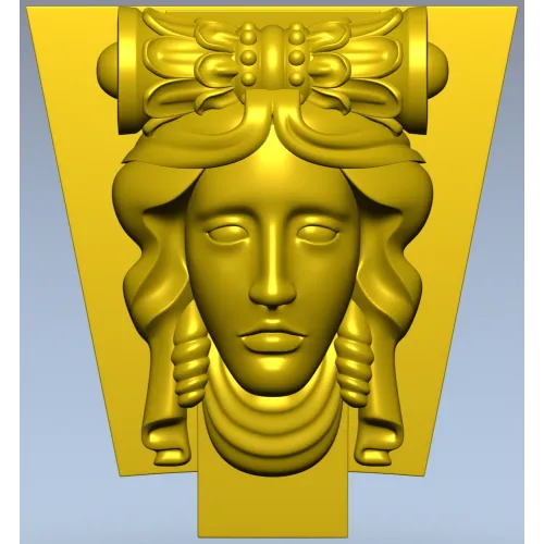 Classical Female Mascaron STL 3D Model for CNC