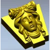 Classical Female Mascaron STL 3D Model for CNC