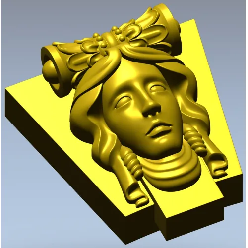 Classical Female Mascaron STL 3D Model for CNC