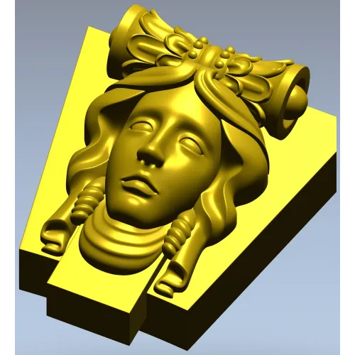 Classical Female Mascaron STL 3D Model for CNC
