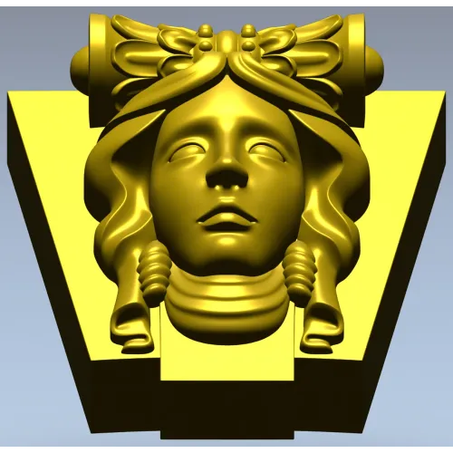 Classical Female Mascaron STL 3D Model for CNC