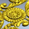 Вертикальный барочный декор с розеткой - 3D модель STL для ЧПУ