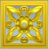 Square Floral Rosette - STL 3D Model for CNC Carving