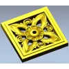 Square Floral Rosette - STL 3D Model for CNC Carving