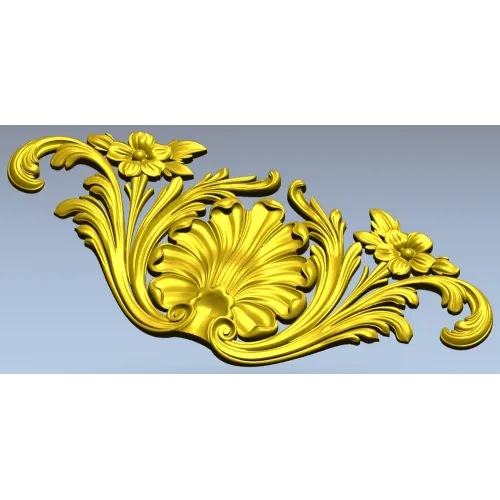 Резной картуш "Ракушечный" - 3D модель STL для ЧПУ