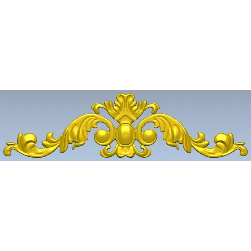Baroque Acanthus Cartouche STL model for CNC