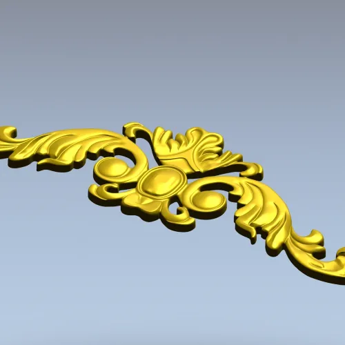 Baroque Acanthus Cartouche STL model for CNC