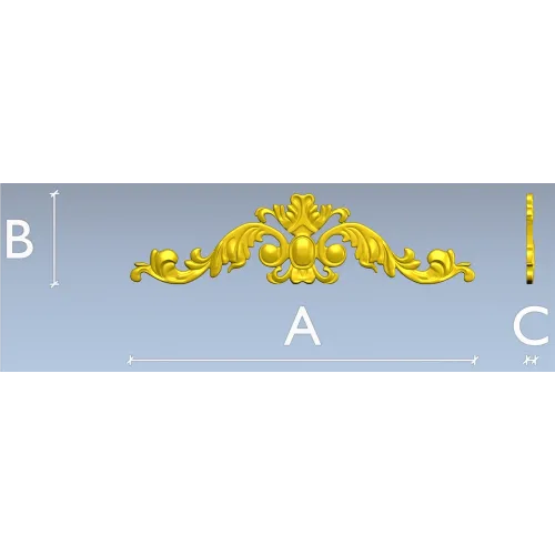 Baroque Acanthus Cartouche STL model for CNC