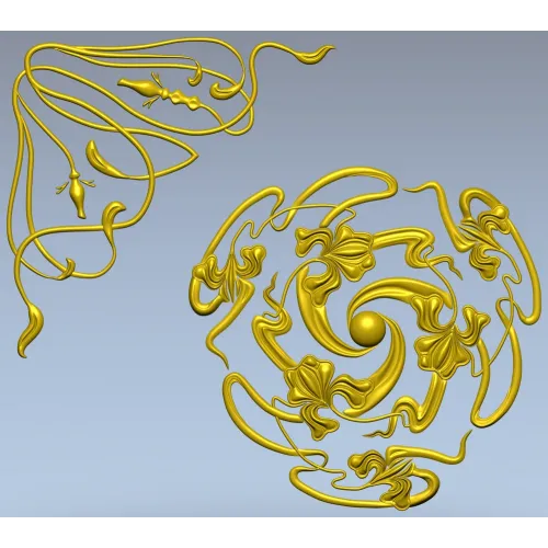 Spiral Rosette & Corner Ornament STL set for CNC