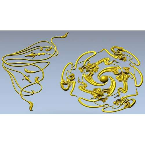 Spiral Rosette & Corner Ornament STL set for CNC