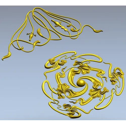 Spiral Rosette & Corner Ornament STL set for CNC
