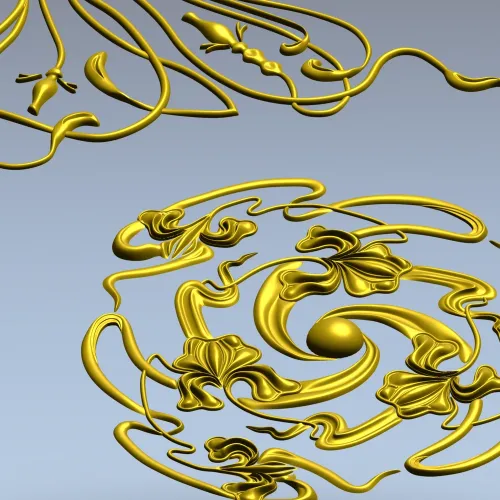 Spiral Rosette & Corner Ornament STL set for CNC