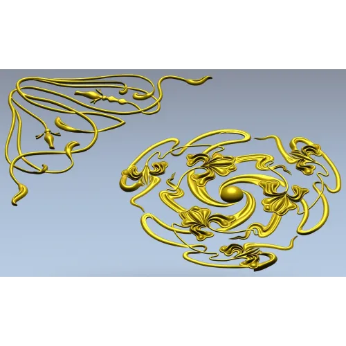 Spiral Rosette & Corner Ornament STL set for CNC