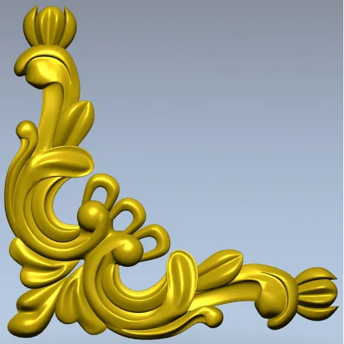 Rococo Acanthus Corner STL for CNC