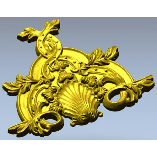 Рокайльный картуш с раковиной - 3D модель STL для ЧПУ