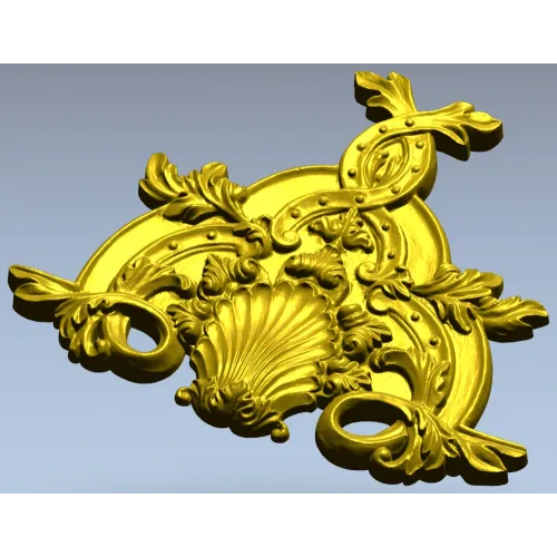 Рокайльный картуш с раковиной - 3D модель STL для ЧПУ