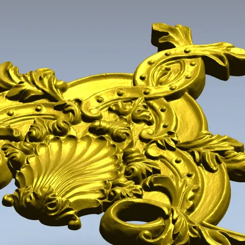 Рокайльный картуш с раковиной - 3D модель STL для ЧПУ