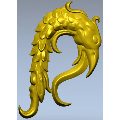 Aureate Sea-Dragon - decorative STL 3D model for CNC carving