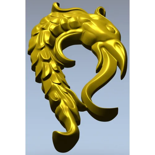 Aureate Sea-Dragon - decorative STL 3D model for CNC carving