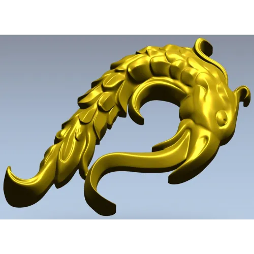Aureate Sea-Dragon - decorative STL 3D model for CNC carving