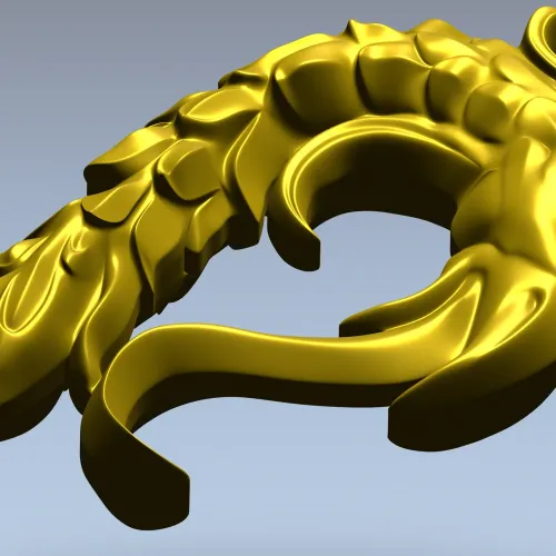 Aureate Sea-Dragon - decorative STL 3D model for CNC carving