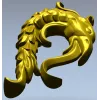 Aureate Sea-Dragon - decorative STL 3D model for CNC carving