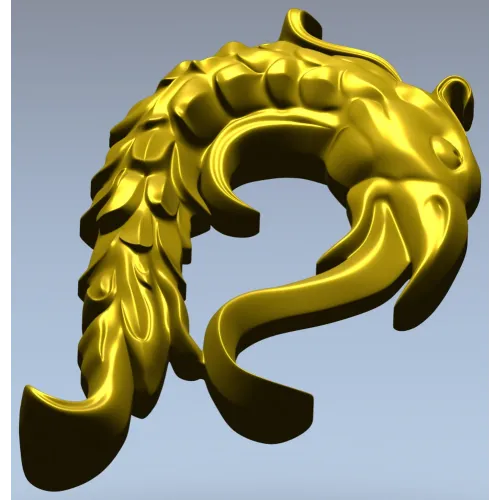 Aureate Sea-Dragon - decorative STL 3D model for CNC carving