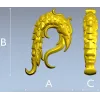 Aureate Sea-Dragon - decorative STL 3D model for CNC carving