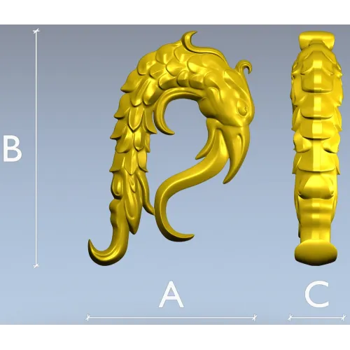 Aureate Sea-Dragon - decorative STL 3D model for CNC carving