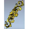 Вертикальный рококо-декор в формате STL для ЧПУ - 3D модель для фрезеровки
