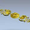 Розетта с волютами - декоративная накладка stl для ЧПУ