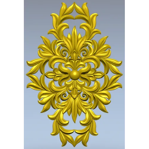 Aurelia Cartouche - ornate vertical STL 3D model for CNC