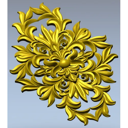 Aurelia Cartouche - ornate vertical STL 3D model for CNC