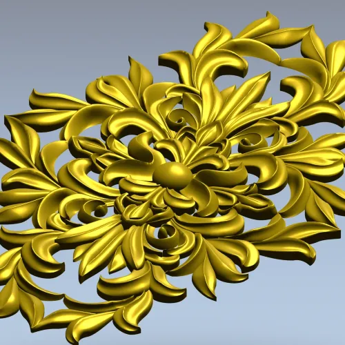 Aurelia Cartouche - ornate vertical STL 3D model for CNC