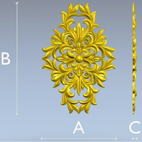 Aurelia Cartouche - ornate vertical STL 3D model for CNC