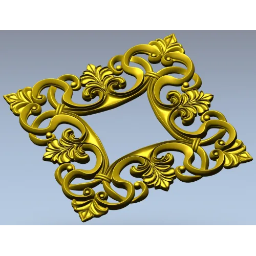 Квадратный картуш с акантом - 3D модель STL для ЧПУ