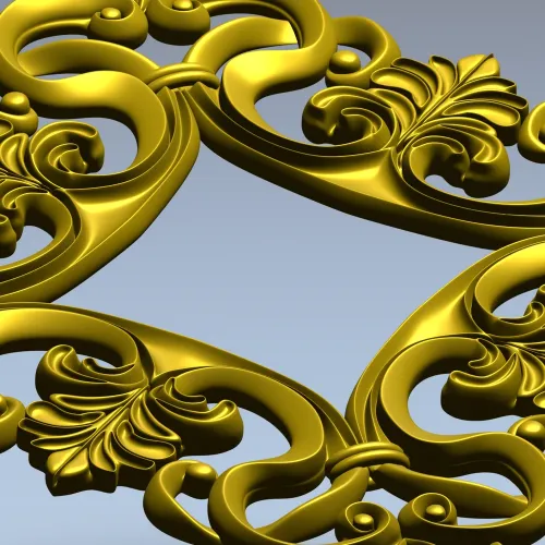 Квадратный картуш с акантом - 3D модель STL для ЧПУ