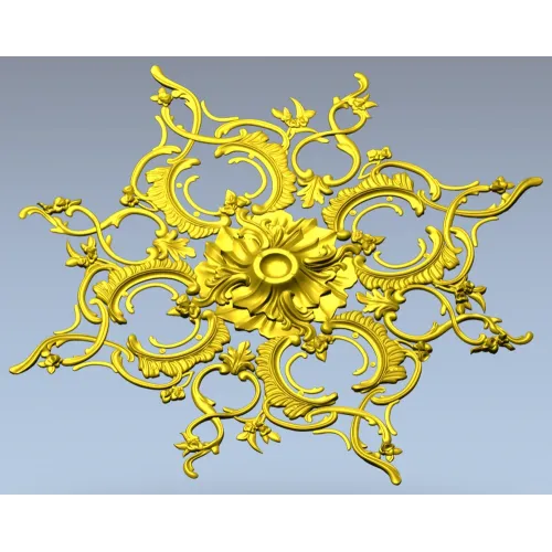 Aureate Rococo Rosette - STL 3D model for CNC