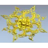 Aureate Rococo Rosette - STL 3D model for CNC
