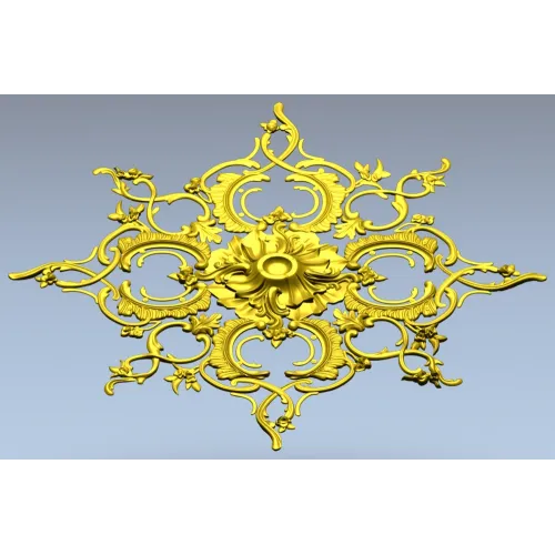 Aureate Rococo Rosette - STL 3D model for CNC