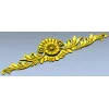 Ornate rosette horizontal ornament stl model for CNC