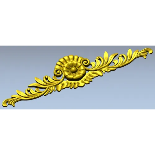 Ornate rosette horizontal ornament stl model for CNC
