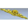 Ornate rosette horizontal ornament stl model for CNC